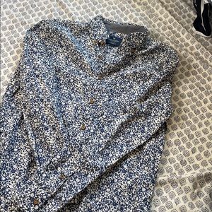 Long sleeved floral print button down